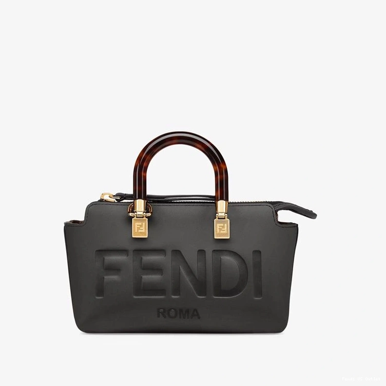 HOT Bag Logo Boston Fendi By Leather Black ROMA The In Calf Way Mini 0713